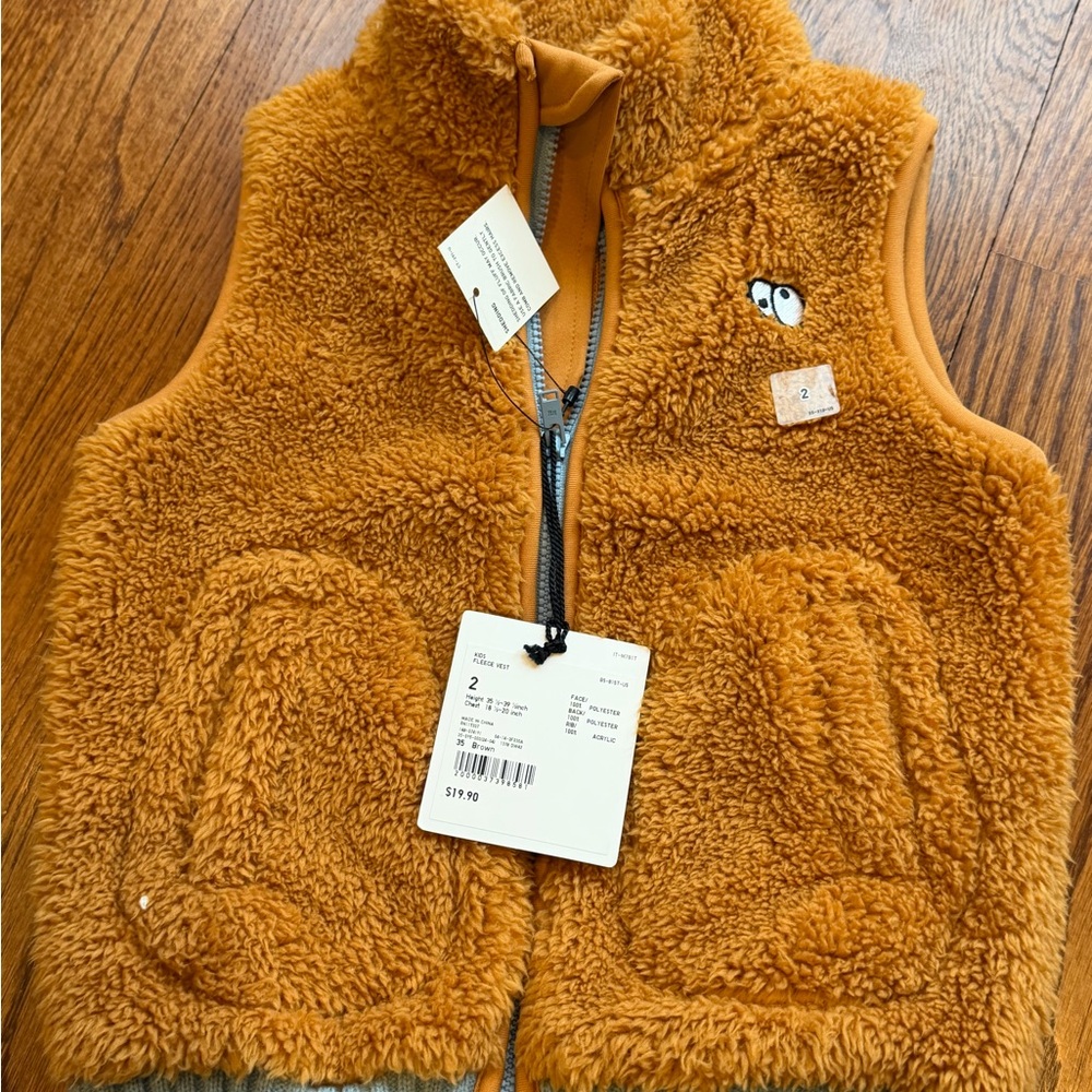 Uniqlo Toddler Sherpa Vest - Mustard Yellow size 2T